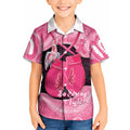 Personalised Australia Breast Cancer Awareness Kid Hawaiian Shirt Pink Cockatoo Fight Boxing Gloves Aboriginal Art