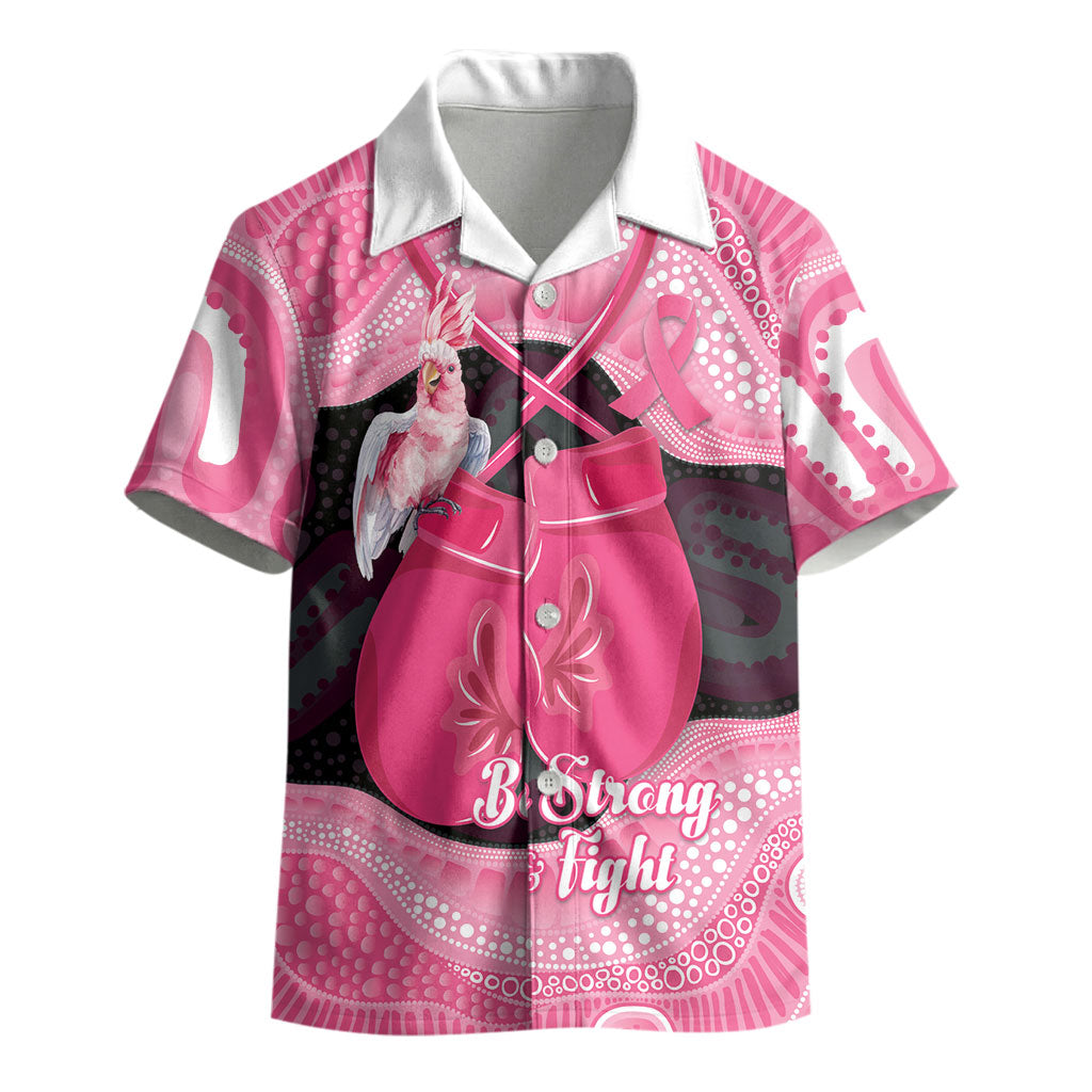 Personalised Australia Breast Cancer Awareness Kid Hawaiian Shirt Pink Cockatoo Fight Boxing Gloves Aboriginal Art