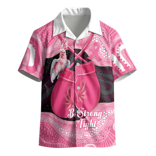 Personalised Australia Breast Cancer Awareness Kid Hawaiian Shirt Pink Cockatoo Fight Boxing Gloves Aboriginal Art