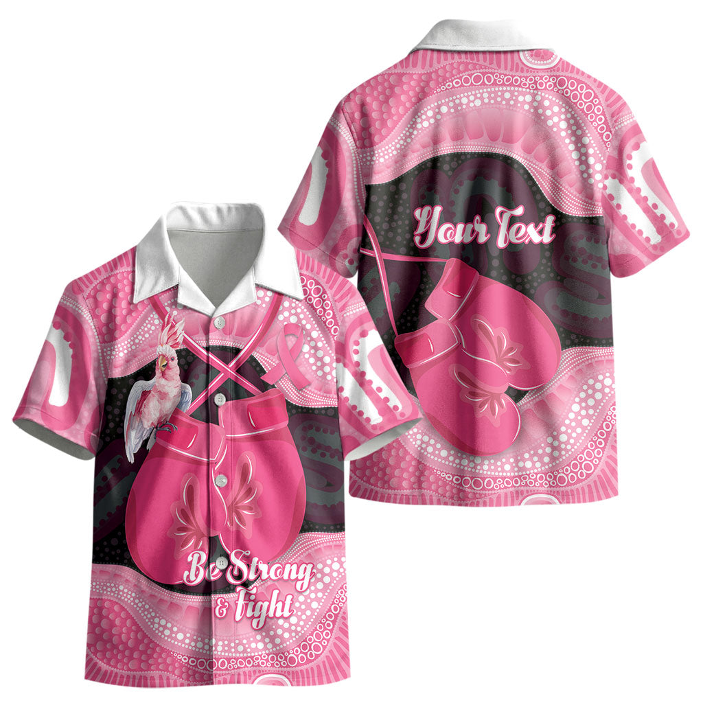 Personalised Australia Breast Cancer Awareness Kid Hawaiian Shirt Pink Cockatoo Fight Boxing Gloves Aboriginal Art