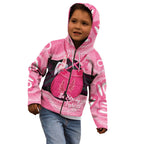 Personalised Australia Breast Cancer Awareness Kid Hoodie Pink Cockatoo Fight Boxing Gloves Aboriginal Art