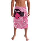 Personalised Australia Breast Cancer Awareness Lavalava Pink Cockatoo Fight Boxing Gloves Aboriginal Art