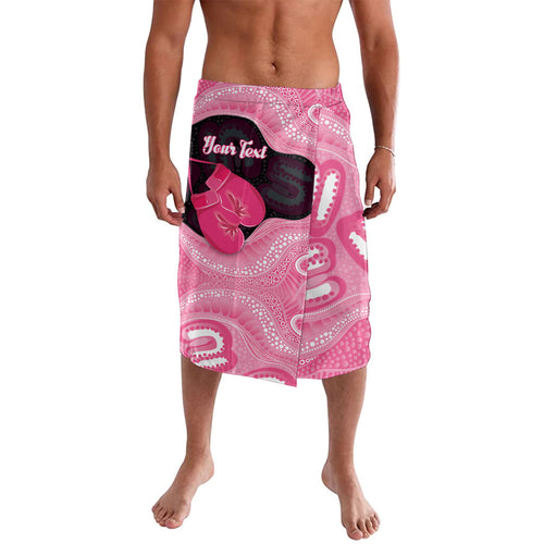 Personalised Australia Breast Cancer Awareness Lavalava Pink Cockatoo Fight Boxing Gloves Aboriginal Art