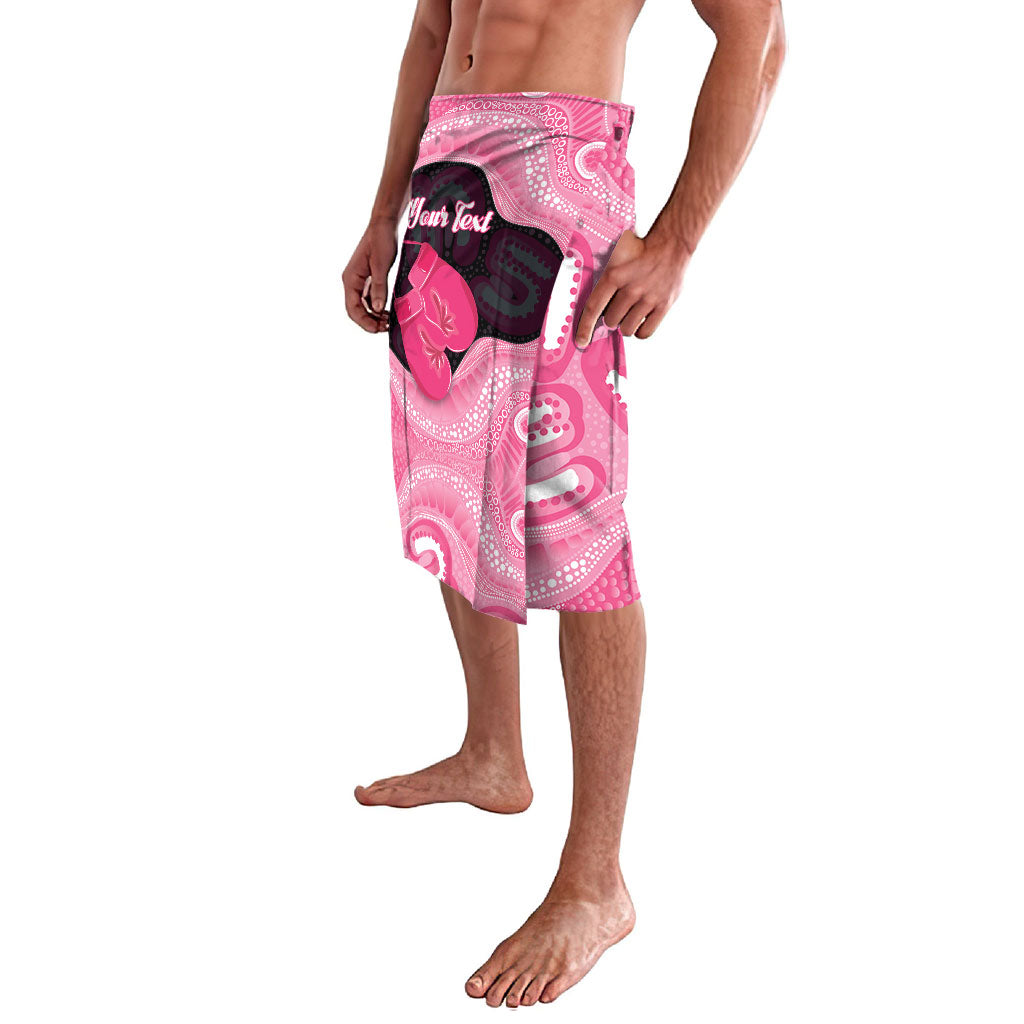 Personalised Australia Breast Cancer Awareness Lavalava Pink Cockatoo Fight Boxing Gloves Aboriginal Art