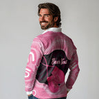 Personalised Australia Breast Cancer Awareness Long Sleeve Polo Shirt Pink Cockatoo Fight Boxing Gloves Aboriginal Art