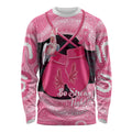 Personalised Australia Breast Cancer Awareness Long Sleeve Shirt Pink Cockatoo Fight Boxing Gloves Aboriginal Art
