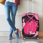 Personalised Australia Breast Cancer Awareness Luggage Cover Pink Cockatoo Fight Boxing Gloves Aboriginal Art