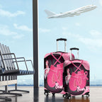 Personalised Australia Breast Cancer Awareness Luggage Cover Pink Cockatoo Fight Boxing Gloves Aboriginal Art