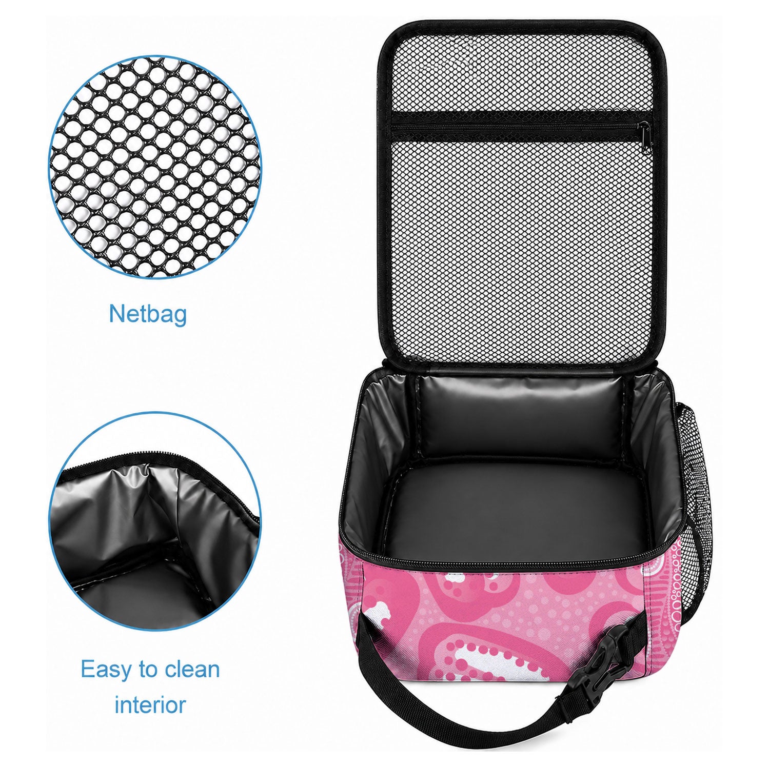 Personalised Australia Breast Cancer Awareness Lunch Bag Pink Cockatoo Fight Boxing Gloves Aboriginal Art