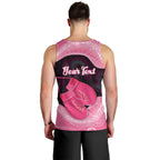 Personalised Australia Breast Cancer Awareness Men Tank Top Pink Cockatoo Fight Boxing Gloves Aboriginal Art