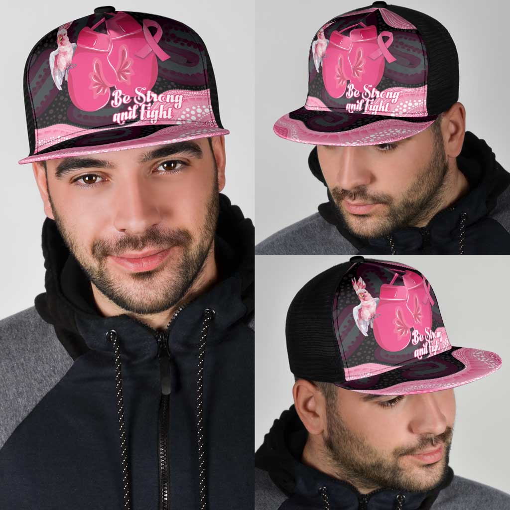 Australia Breast Cancer Awareness Mesh Trucker Cap Pink Cockatoo Fight Boxing Gloves Aboriginal Art