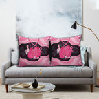 Personalised Australia Breast Cancer Awareness Pillow Cover Pink Cockatoo Fight Boxing Gloves Aboriginal Art