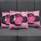 Personalised Australia Breast Cancer Awareness Pillow Cover Pink Cockatoo Fight Boxing Gloves Aboriginal Art