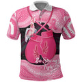 Personalised Australia Breast Cancer Awareness Polo Shirt Pink Cockatoo Fight Boxing Gloves Aboriginal Art