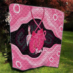 Personalised Australia Breast Cancer Awareness Quilt Pink Cockatoo Fight Boxing Gloves Aboriginal Art