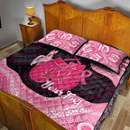 Personalised Australia Breast Cancer Awareness Quilt Bed Set Pink Cockatoo Fight Boxing Gloves Aboriginal Art