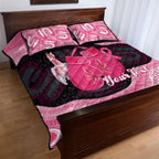 Personalised Australia Breast Cancer Awareness Quilt Bed Set Pink Cockatoo Fight Boxing Gloves Aboriginal Art