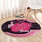 Personalised Australia Breast Cancer Awareness Round Carpet Pink Cockatoo Fight Boxing Gloves Aboriginal Art