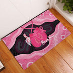 Personalised Australia Breast Cancer Awareness Rubber Doormat Pink Cockatoo Fight Boxing Gloves Aboriginal Art