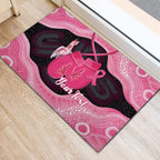 Personalised Australia Breast Cancer Awareness Rubber Doormat Pink Cockatoo Fight Boxing Gloves Aboriginal Art