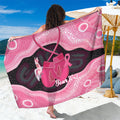 Personalised Australia Breast Cancer Awareness Sarong Pink Cockatoo Fight Boxing Gloves Aboriginal Art