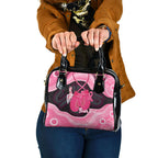 Personalised Australia Breast Cancer Awareness Shoulder Handbag Pink Cockatoo Fight Boxing Gloves Aboriginal Art