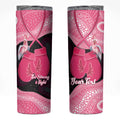 Personalised Australia Breast Cancer Awareness Skinny Tumbler Pink Cockatoo Fight Boxing Gloves Aboriginal Art