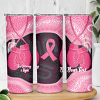 Personalised Australia Breast Cancer Awareness Skinny Tumbler Pink Cockatoo Fight Boxing Gloves Aboriginal Art