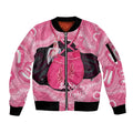 Personalised Australia Breast Cancer Awareness Sleeve Zip Bomber Jacket Pink Cockatoo Fight Boxing Gloves Aboriginal Art