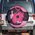 Personalised Australia Breast Cancer Awareness Spare Tire Cover Pink Cockatoo Fight Boxing Gloves Aboriginal Art