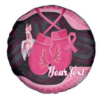 Personalised Australia Breast Cancer Awareness Spare Tire Cover Pink Cockatoo Fight Boxing Gloves Aboriginal Art
