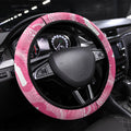 Australia Breast Cancer Awareness Steering Wheel Cover Pink Cockatoo Fight Boxing Gloves Aboriginal Art
