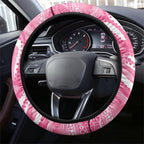 Australia Breast Cancer Awareness Steering Wheel Cover Pink Cockatoo Fight Boxing Gloves Aboriginal Art