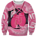 Personalised Australia Breast Cancer Awareness Sweatshirt Pink Cockatoo Fight Boxing Gloves Aboriginal Art