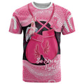 Personalised Australia Breast Cancer Awareness T Shirt Pink Cockatoo Fight Boxing Gloves Aboriginal Art