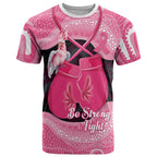 Personalised Australia Breast Cancer Awareness T Shirt Pink Cockatoo Fight Boxing Gloves Aboriginal Art