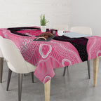 Personalised Australia Breast Cancer Awareness Tablecloth Pink Cockatoo Fight Boxing Gloves Aboriginal Art