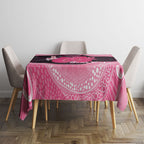 Personalised Australia Breast Cancer Awareness Tablecloth Pink Cockatoo Fight Boxing Gloves Aboriginal Art