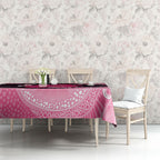 Personalised Australia Breast Cancer Awareness Tablecloth Pink Cockatoo Fight Boxing Gloves Aboriginal Art
