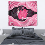 Personalised Australia Breast Cancer Awareness Tapestry Pink Cockatoo Fight Boxing Gloves Aboriginal Art