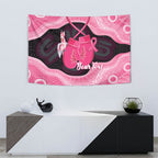 Personalised Australia Breast Cancer Awareness Tapestry Pink Cockatoo Fight Boxing Gloves Aboriginal Art