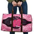 Personalised Australia Breast Cancer Awareness Travel Bag Pink Cockatoo Fight Boxing Gloves Aboriginal Art