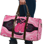 Personalised Australia Breast Cancer Awareness Travel Bag Pink Cockatoo Fight Boxing Gloves Aboriginal Art
