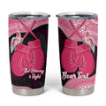 Personalised Australia Breast Cancer Awareness Tumbler Cup Pink Cockatoo Fight Boxing Gloves Aboriginal Art