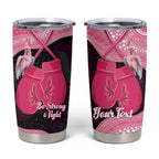 Personalised Australia Breast Cancer Awareness Tumbler Cup Pink Cockatoo Fight Boxing Gloves Aboriginal Art