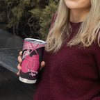 Personalised Australia Breast Cancer Awareness Tumbler Cup Pink Cockatoo Fight Boxing Gloves Aboriginal Art