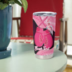 Personalised Australia Breast Cancer Awareness Tumbler Cup Pink Cockatoo Fight Boxing Gloves Aboriginal Art
