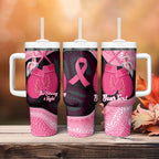 Personalised Australia Breast Cancer Awareness Tumbler With Handle Pink Cockatoo Fight Boxing Gloves Aboriginal Art