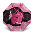 Personalised Australia Breast Cancer Awareness Umbrella Pink Cockatoo Fight Boxing Gloves Aboriginal Art