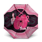 Personalised Australia Breast Cancer Awareness Umbrella Pink Cockatoo Fight Boxing Gloves Aboriginal Art